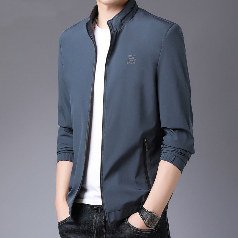 Spring And Autumn Thin Men's Coat Stand Collar Jacket