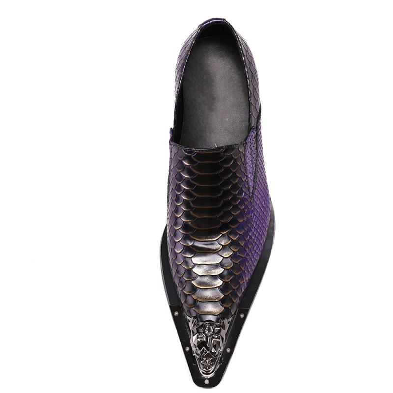 Metal Iron Head Personality Korean Style Pointed Toe British Fashion Shoes