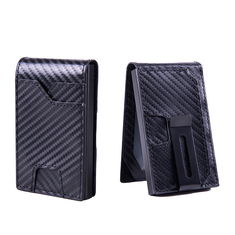 Men's Slim Wallet With Pop Up Card Holder, RFID Blocking, Minimalist Design With Large Card Capacity, Money Clip