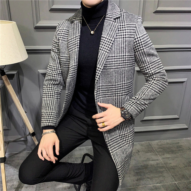 Long woolen gentleman coat