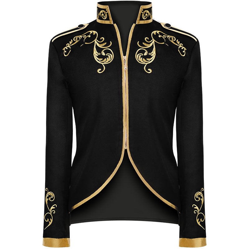 Men's Fashion Jacket Prince Gold Embroidery Suit Sports Jacket