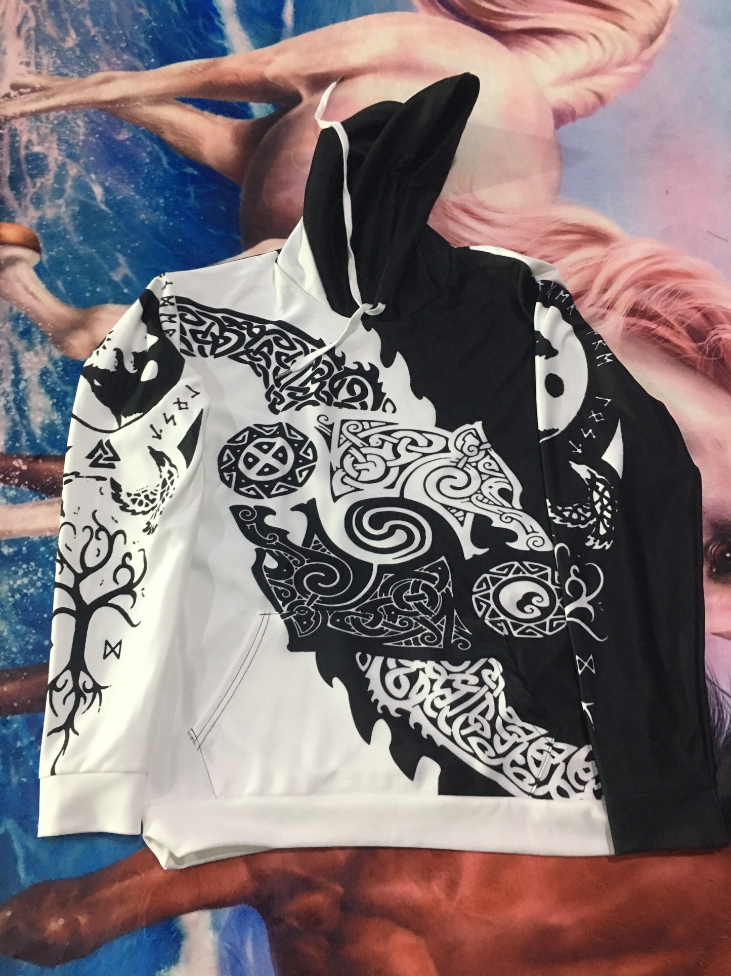 Viking Warrior Pattern Coat Men's Sweater