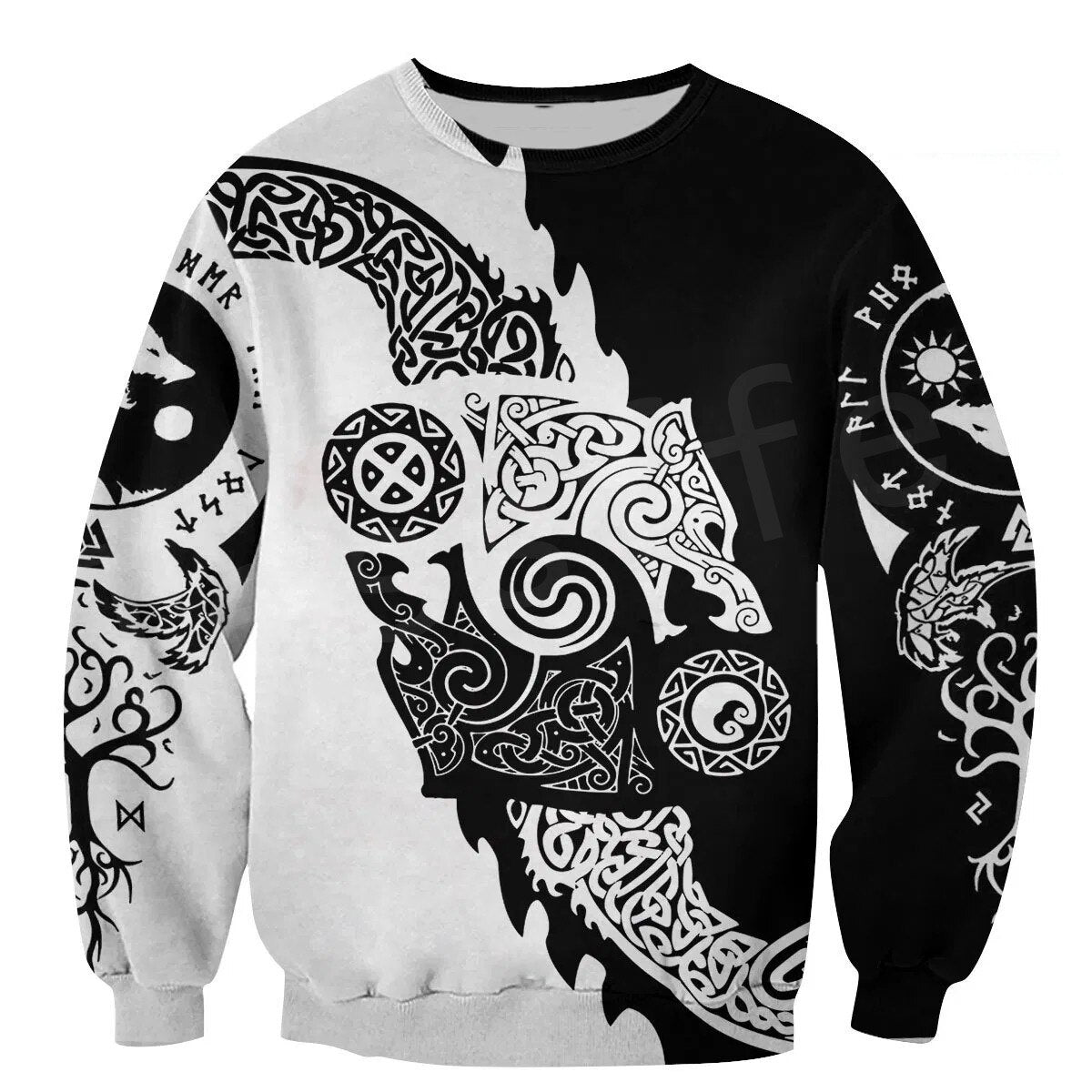 Viking Warrior Pattern Coat Men's Sweater