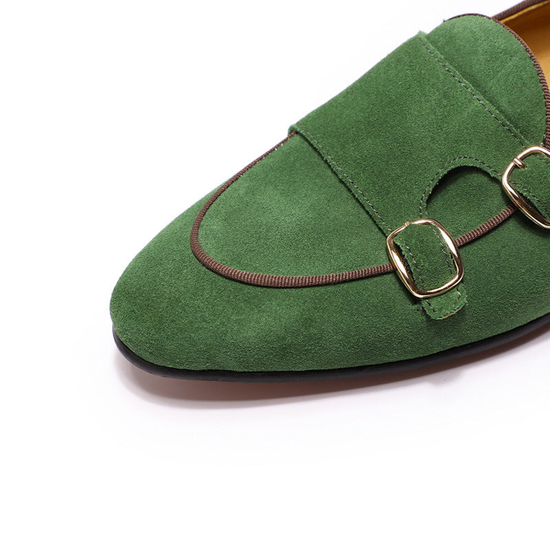 Frosted Leather Cow Suede High-end Dinner Wedding Leather Shoes