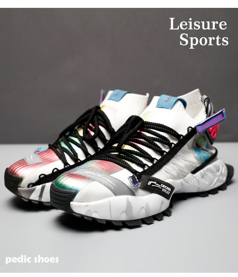 Color block socks and shoes