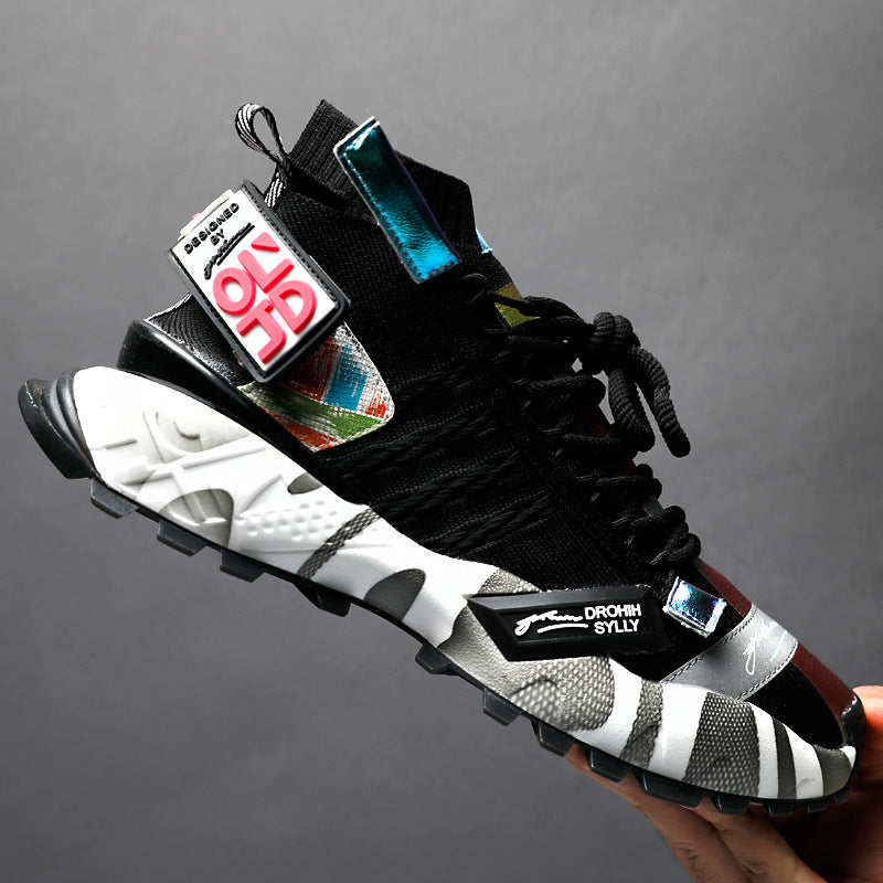 Color block socks and shoes