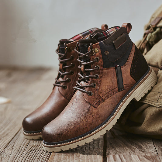 Short plush warm snow boots