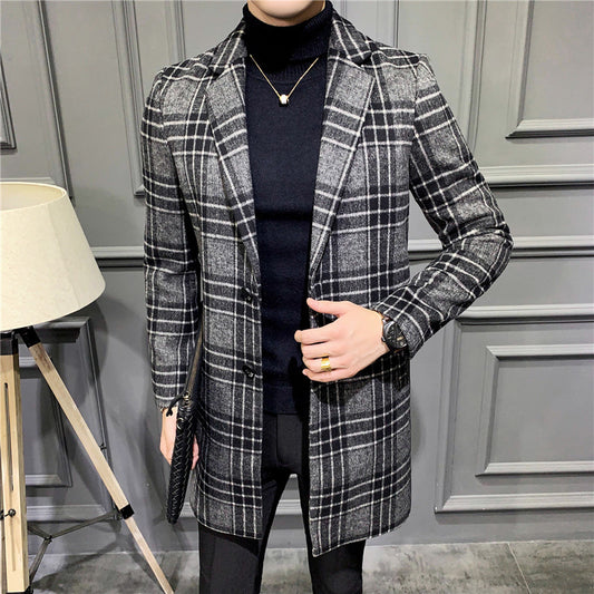 Long woolen gentleman coat
