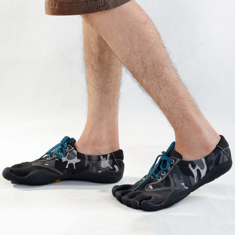 New Thin-soled Python Pattern Gray Fan Five-toed Shoes