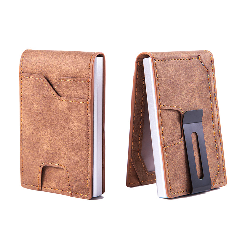 Men's Slim Wallet With Pop Up Card Holder, RFID Blocking, Minimalist Design With Large Card Capacity, Money Clip