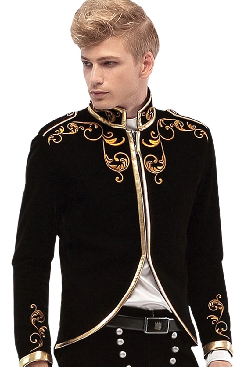 Men's Fashion Jacket Prince Gold Embroidery Suit Sports Jacket