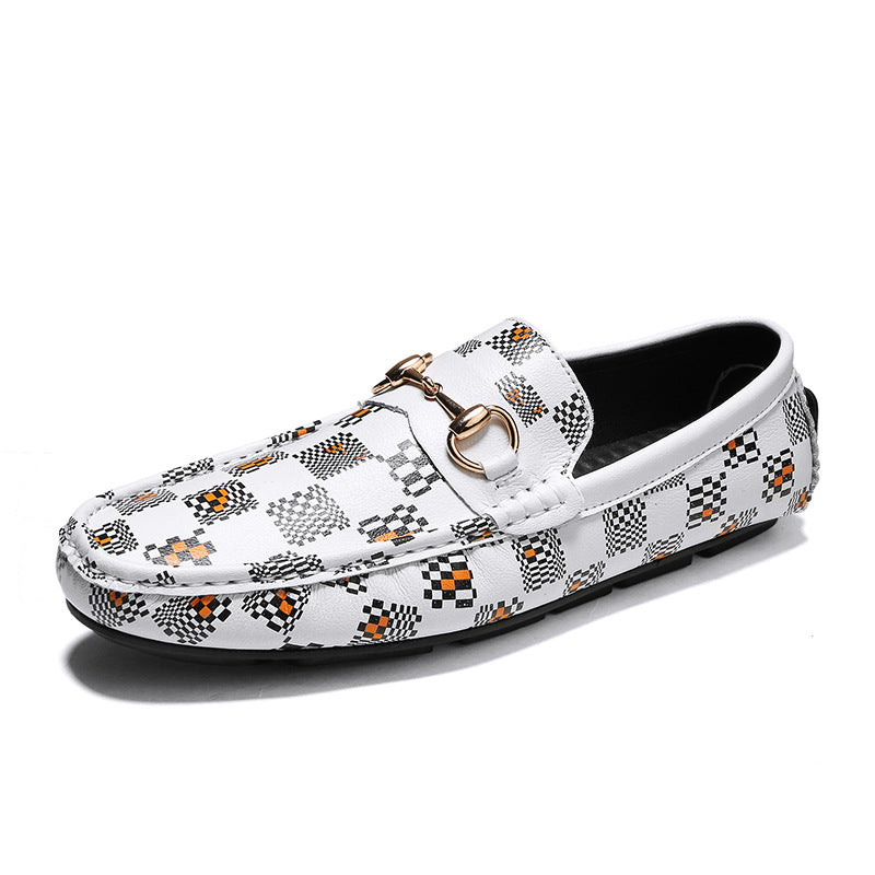 Men's Versatile Breathable Leather Shoes Grid