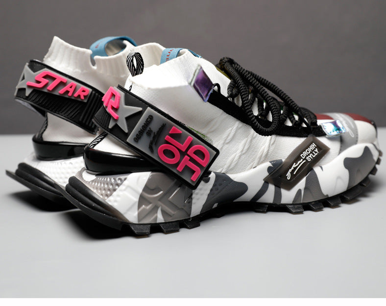 Color block socks and shoes