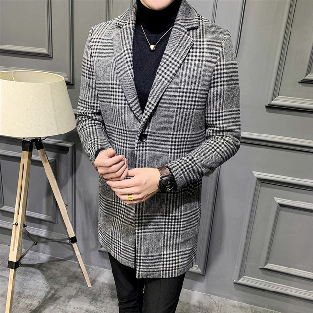 Long woolen gentleman coat