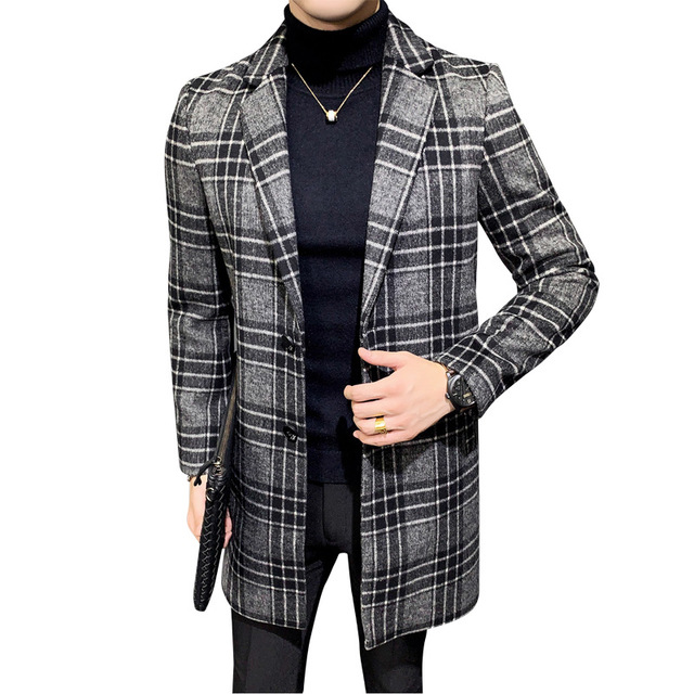 Long woolen gentleman coat