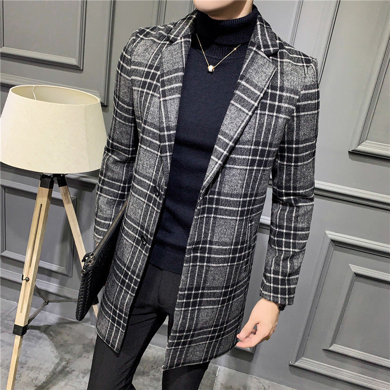 Long woolen gentleman coat