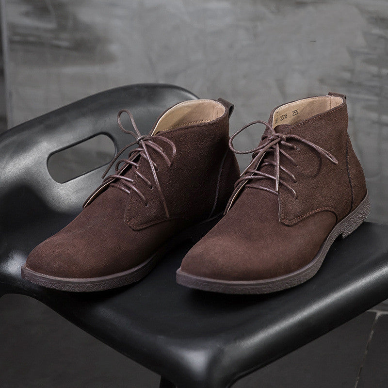 Men's Nubuck Leather High Top Martin Boots