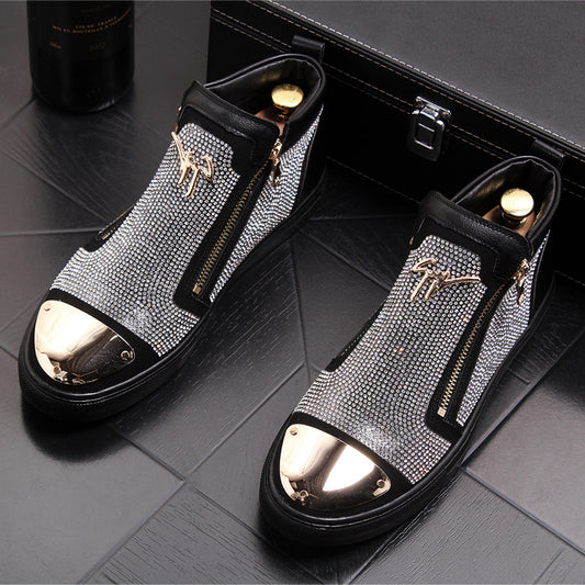 Fashionable High Top Inner Height Increasing Casual Shoes