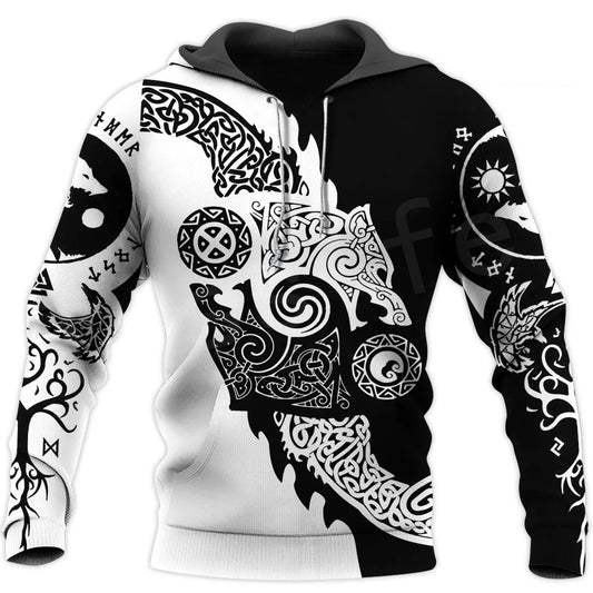 Viking Warrior Pattern Coat Men's Sweater
