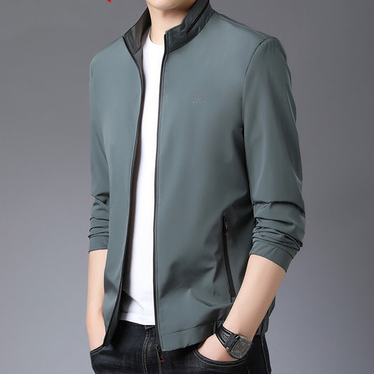 Spring And Autumn Thin Men's Coat Stand Collar Jacket