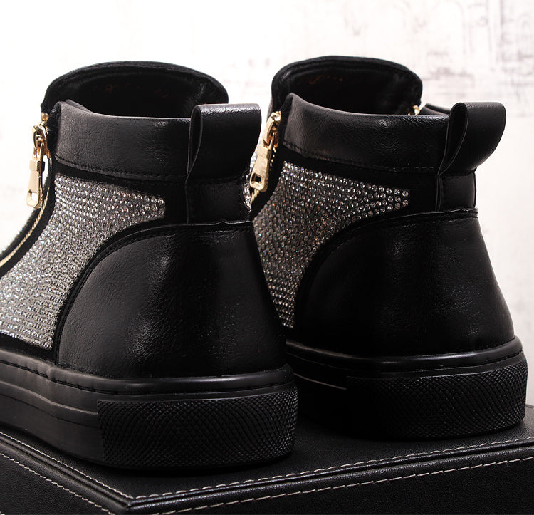 Fashionable High Top Inner Height Increasing Casual Shoes