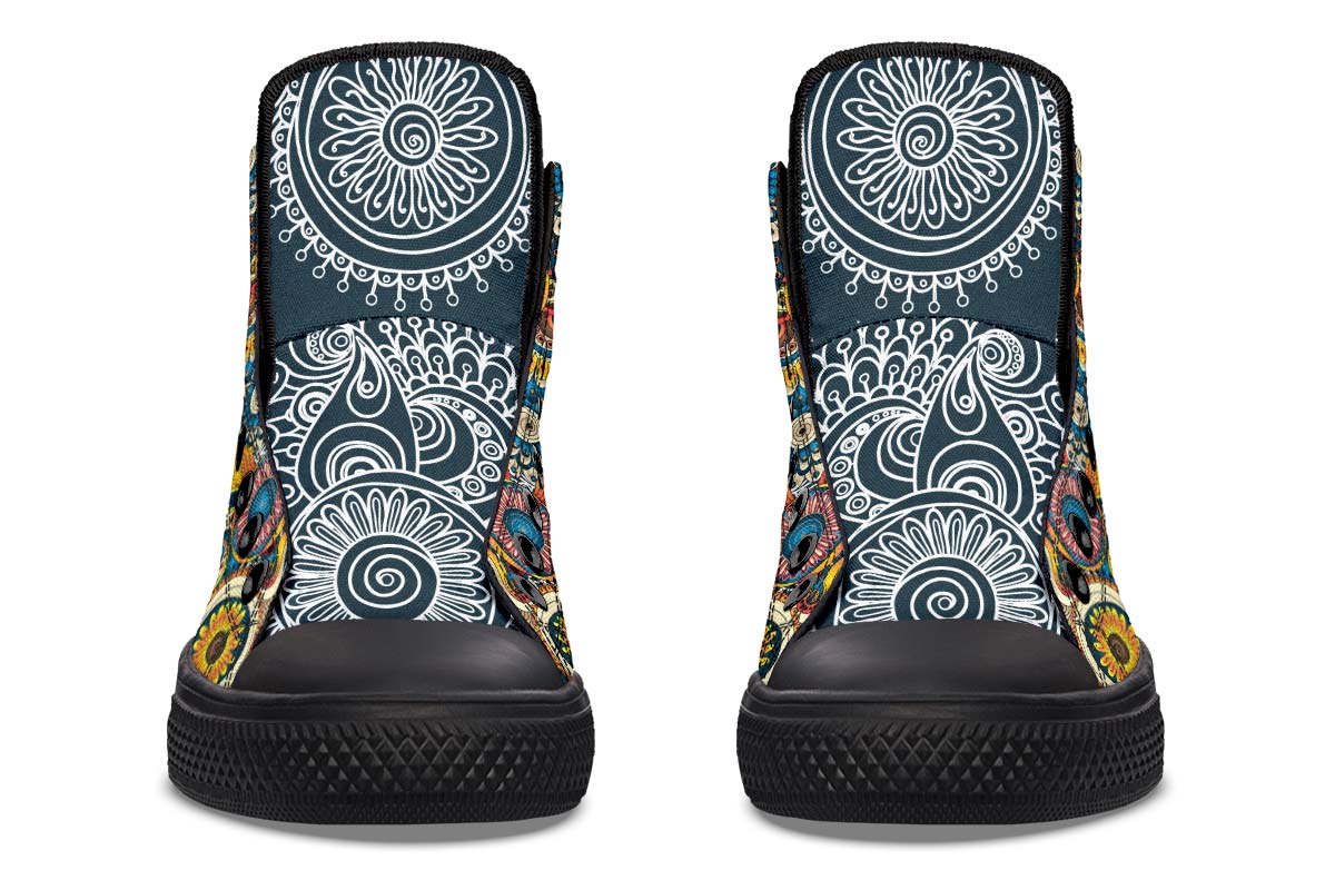 Printed Couple High-top Canvas Shoes